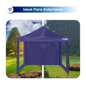 GAZEBO WAGGS GZBO04 3X3 AZUL CON PAREDES