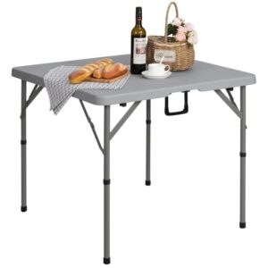 MESA CUADRADA PLEGABLE KANJI GRIS 86*86*74