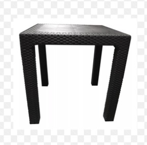 MESA SIMIL RATAN CUADRADA 0.90X0.90 NEGRO