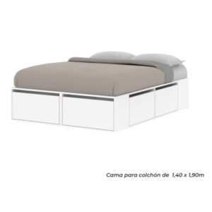 CAMA MULTIFUNCION DIELFE MODERNA BLANCA CAM160 140 A 160